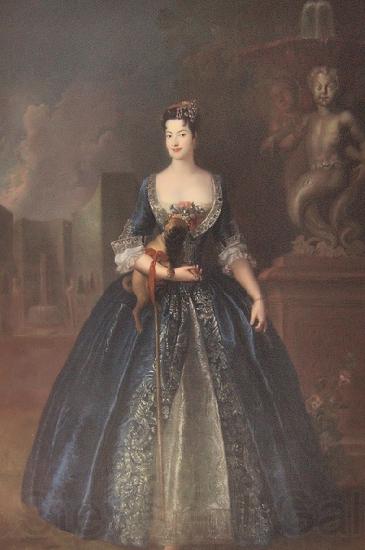 antoine pesne Portrait of Anna Orzelska with a pug France oil painting art